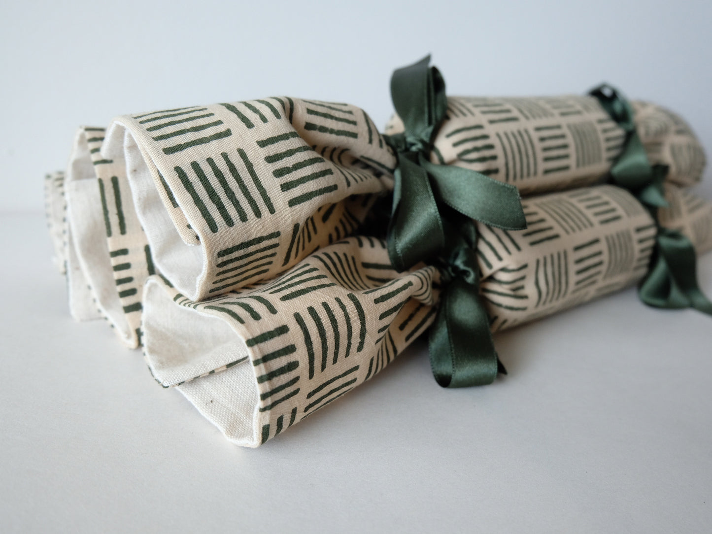 close up of the ends of the field print luxury Christmas crackers 